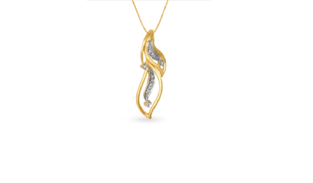 leaf inspired gold pendant